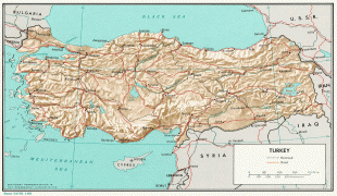 Kaart (cartografie)-Turkije-turkey_rel_1969.jpg