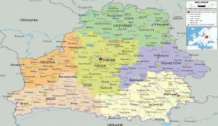 Kaart (cartografie)-Wit-Rusland-Belarus-political-map.gif