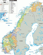 Kort (geografi)-Norge-Norwegian-political-map.gif