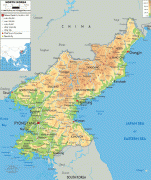 Kaart (kartograafia)-Põhja-Korea-North-Korea-physical-map.gif