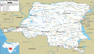 Kaart (cartografie)-Congo-Kinshasa-D-R-of-Congo-road-map.gif
