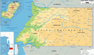 Mapa-Gwinea Równikowa-Equatorial-Guinea-physical-.gif