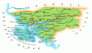 Kaart (kartograafia)-Bissau-road_and_physical_map_of_guinea-bissau.jpg