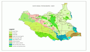 Kort (geografi)-Sydsudan-south-sudan-map-physiographic-zones.png