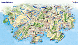 Kaart (kartograafia)-Lõuna-Korea-pusan-tourist-map.jpg