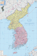 Kaart (kartograafia)-Põhja-Korea-large_detailed_political_map_of_korea.jpg