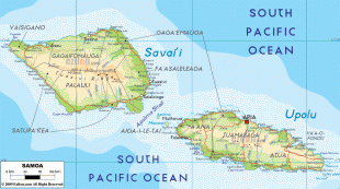 Bản đồ-Quần đảo Samoa-Samoa-physical-map.gif
