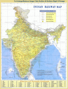 Kaart (kartograafia)-India-India-Railway-and-Tourist-Map.jpg