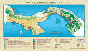 Kort (geografi)-Panama-Vegetation_map_of_Panama.jpg