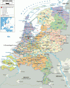 Kaart (cartografie)-Nederland-Holland-political-map.gif