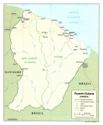 Kaart (cartografie)-Frans-Guyana-french_guiana_pol92.jpg