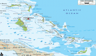 Kaart (cartografie)-Bahama's-Bahamas-physical-map.gif