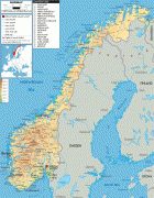Карта (мапа)-Норвешка-physical-map-of-Norway.gif