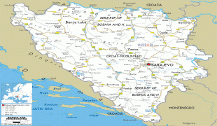 Kaart (kartograafia)-Bosnia ja Hertsegoviina-Bosnia-and-Herzegovina-road.gif