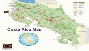Kaart (kartograafia)-Costa Rica-large_detailed_road_map_of_costa_rica_with_cities.jpg