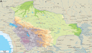 Kaart (kartograafia)-Boliivia-physical-map-of-Bolivia.gif