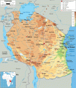 Географическая карта-Танзания-Tanzania-physical-map.gif