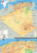 Карта (мапа)-Алжир-Algeria-physical-map.gif