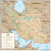 Kaart (kartograafia)-Iraan-iran_physiography_2001.jpg