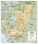 Kaart (kartograafia)-Kongo Demokraatlik Vabariik-congo_rel90.jpg