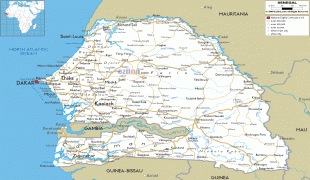 Zemljovid-Senegal-Senegal-road-map.gif