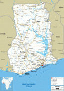 Kort (geografi)-Ghana-Ghana-road-map.gif