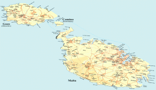 Kaart (cartografie)-Malta (land)-detailed_road_map_of_malta.jpg