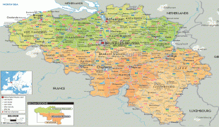 Kaart (kartograafia)-Belgia-Belgium-political-map.gif