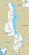 Kort (geografi)-Malawi-Malawi-road-map.gif