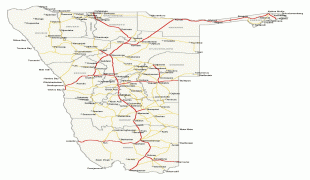 Kaart (kartograafia)-Namiibia-detailed_simplified_roads_map_of_namibia.jpg