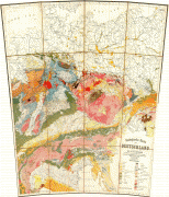 Kaart (cartografie)-Duitsland-Geological_map_germany_1869_equirect.png