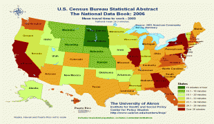 Térkép-Amerikai Egyesült Államok-United-States-Travel-Time-to-Work-Statistical-Map.jpg