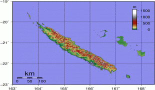 Kaart (kartograafia)-Uus-Kaledoonia-NewCaledoniaTopography.png