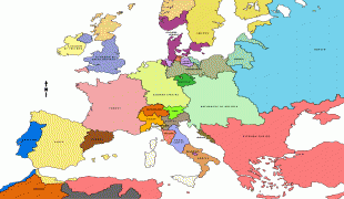 Kort (geografi)-Europa-Europe_Map_1850_(VOE).png