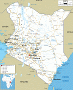 Kaart (cartografie)-Kenia-Kenya-road-map.gif
