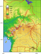 Kaart (cartografie)-Kameroen-Cameroon_Topography.png