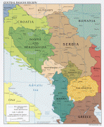 Kaart (kartograafia)-Bosnia ja Hertsegoviina-Western-Balkans-Political-Map-2008.jpg