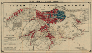 Kaart (cartografie)-Havana-Havana_Street_Pavements_Map_Cuba_1899_2.jpg