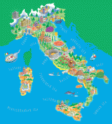 Kaart (kartograafia)-Itaalia-large_detailed_illustrated_tourist_map_of_italy.jpg