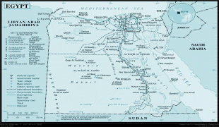 Mapa-Zjednoczona Republika Arabska-egypt-wall-map.gif