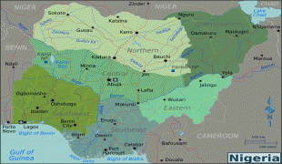 Kaart (cartografie)-Nigeria-Nigeria_Regions_map.png