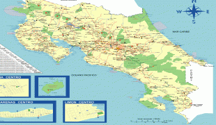Kaart (cartografie)-Costa Rica-large_detailed_road_map_of_costa_rica_with_gas_stations.jpg