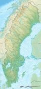 Kaart (cartografie)-Zweden-Sweden_relief_location_map.jpg