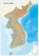 Kaart (kartograafia)-Põhja-Korea-large_detailed_topography_and_geology_map_of_korea.jpg