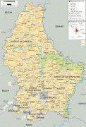 Kaart (cartografie)-Luxemburg (land)-physical-map-of-Luxembourg.gif