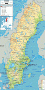 Kaart (cartografie)-Zweden-physical-map-of-Sweden.gif