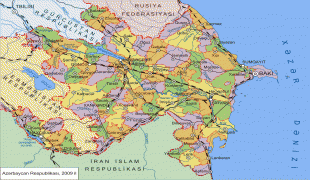 Kaart (cartografie)-Azerbeidzjan-Azerbaijan-Republic-Map.jpg