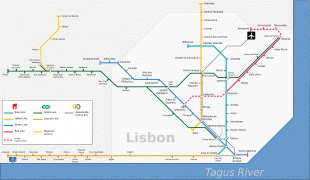 Kaart (cartografie)-Lissabon-Transport_map.jpg