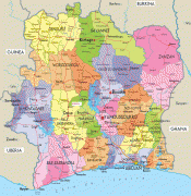 Kort (geografi)-Elfenbenskysten-Ivory-Coast-Political-Map-2.jpg
