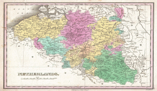 Kaart (kartograafia)-Luksemburg-1827_Finley_Map_of_Belgium_and_Luxembourg_-_Geographicus_-_Belgium-finley-1827.jpg